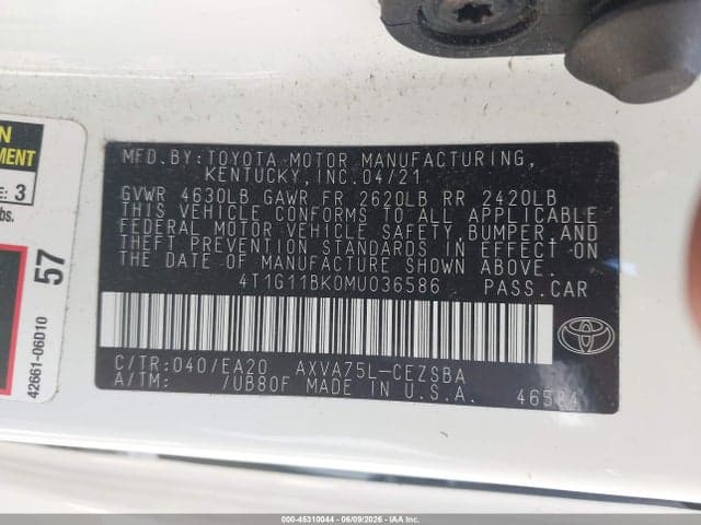 2021 TOYOTA CAMRY SE AWD 9