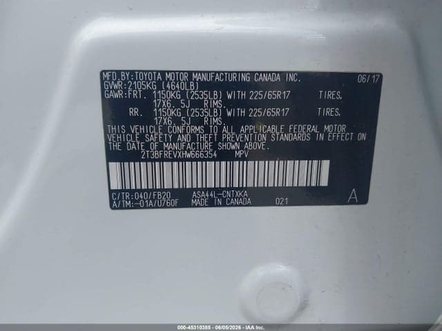 2017 TOYOTA RAV4 LE 9