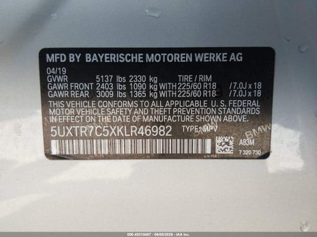 2019 BMW X3 SDRIVE30I 9