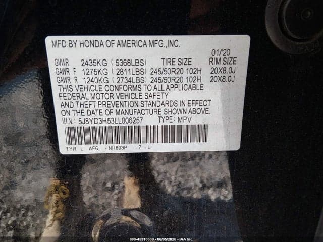 2020 ACURA MDX TECHNOLOGY PACKAGE 9