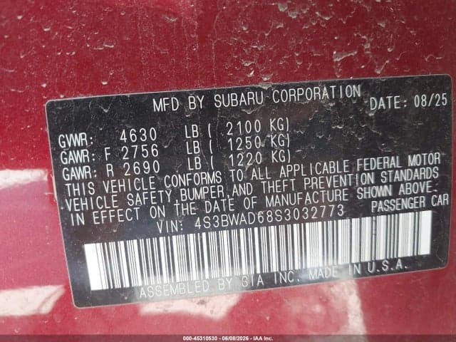 2025 SUBARU LEGACY PREMIUM 9