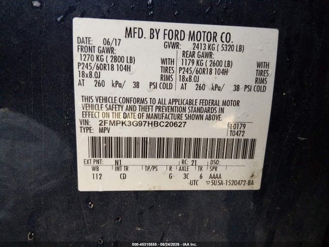 2017 FORD EDGE SE 9