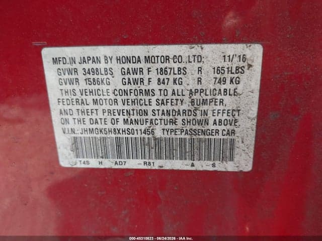 2017 HONDA FIT EX-L 9