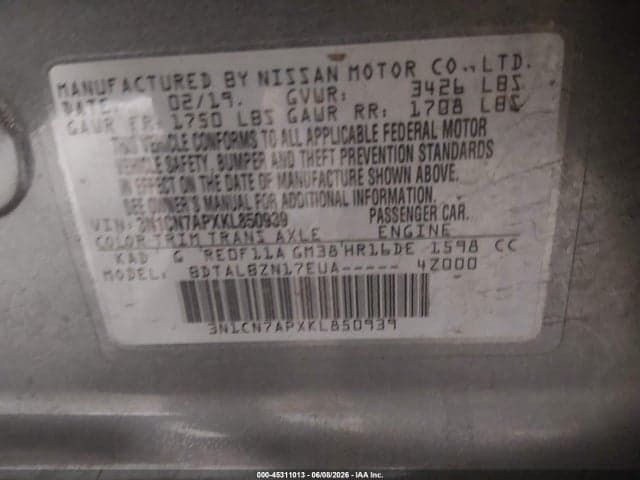 2019 NISSAN VERSA 1.6 SV 9