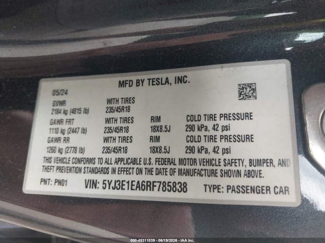 2024 TESLA MODEL 3 9