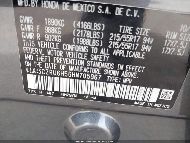 2017 HONDA HR-V EX 9