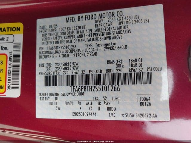 2025 FORD MUSTANG ECOBOOST PREMIUM FASTBACK 9