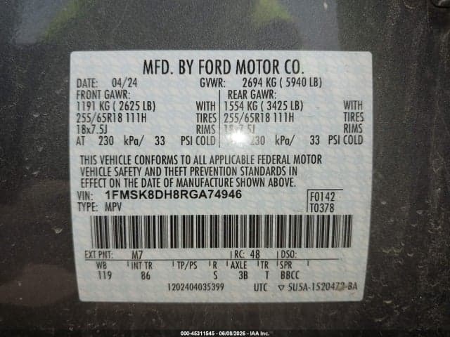 2024 FORD EXPLORER XLT 9