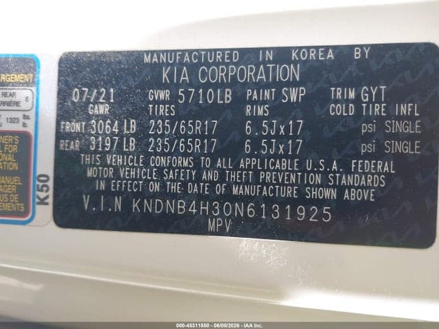 2022 KIA CARNIVAL MPV LX SEAT PACKAGE 9