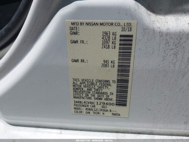 2019 NISSAN ALTIMA 2.5 SR 9