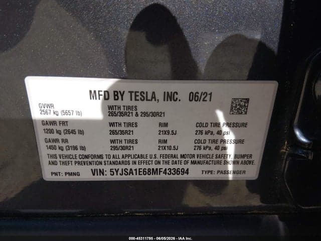 2021 TESLA MODEL S PLAID TRI MOTOR ALL-WHEEL DRIVE 9