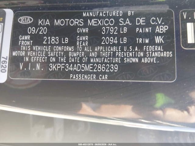 2021 KIA FORTE GT-LINE 9