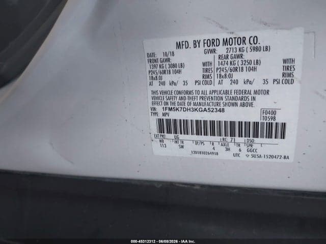 2019 FORD EXPLORER XLT 9