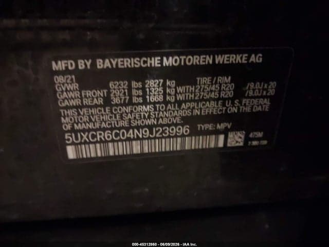 2022 BMW X5 XDRIVE40I 9
