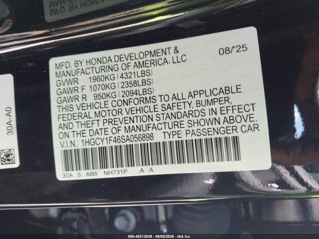 2025 HONDA ACCORD SE 9