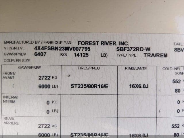 2021 FOREST RIVER OTHER 9
