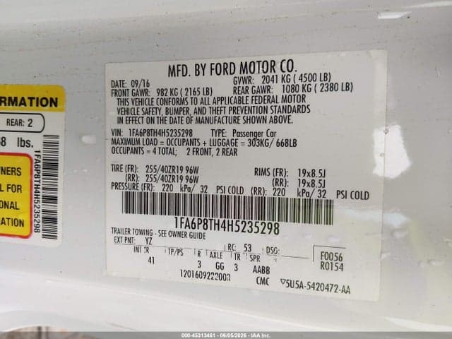 2017 FORD MUSTANG ECOBOOST 9