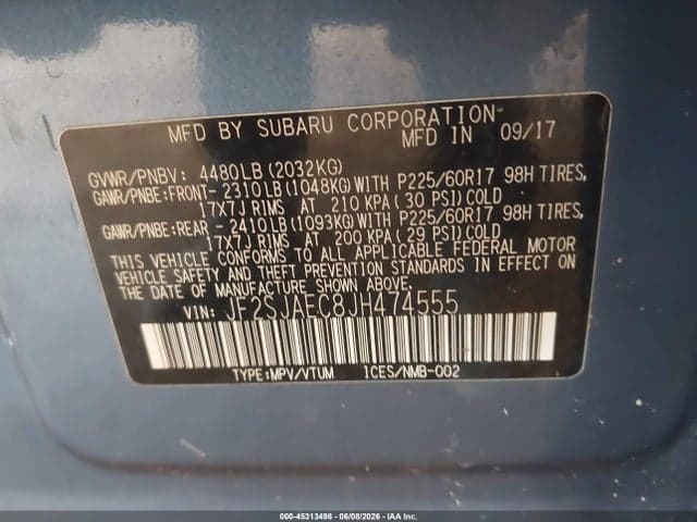 2018 SUBARU FORESTER 2.5I PREMIUM 9