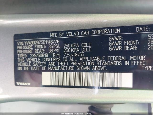 2013 VOLVO XC70 T6/T6 9