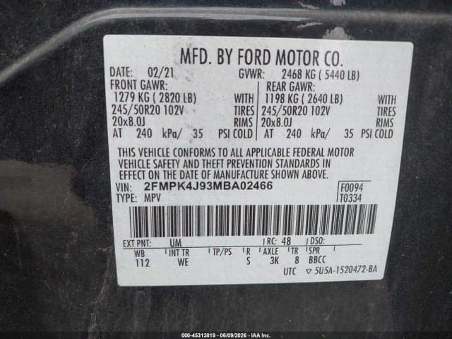 2021 FORD EDGE ST-LINE 9