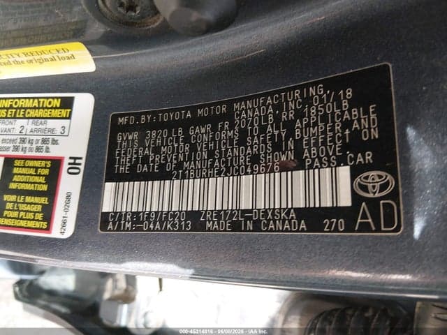 2018 TOYOTA COROLLA SE 9