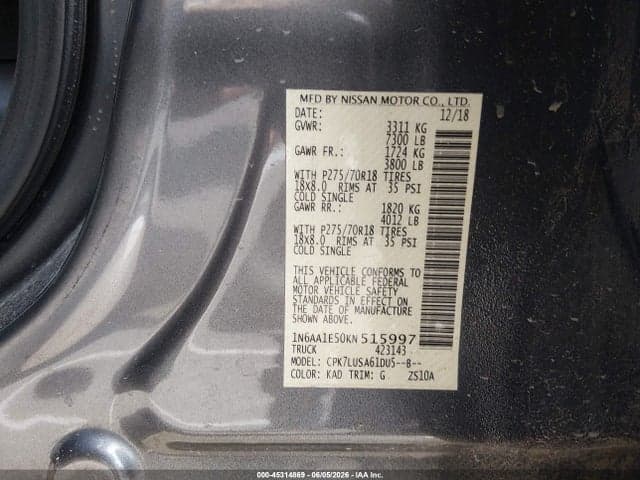 2019 NISSAN TITAN PRO-4X 9