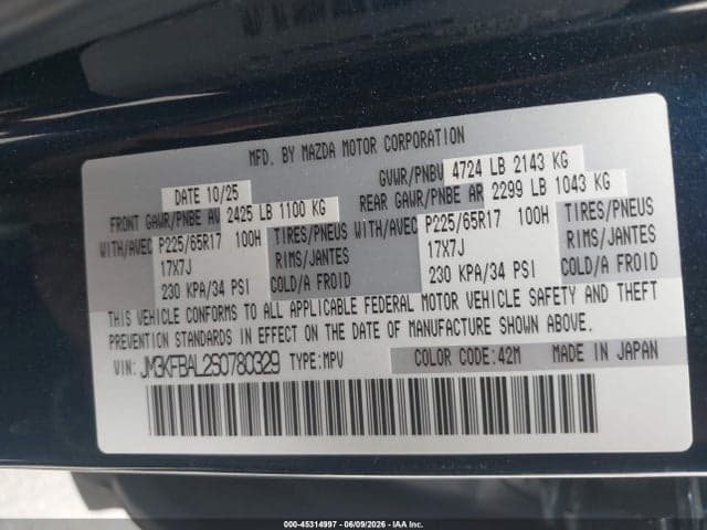 2025 MAZDA CX-5 2.5 S 9