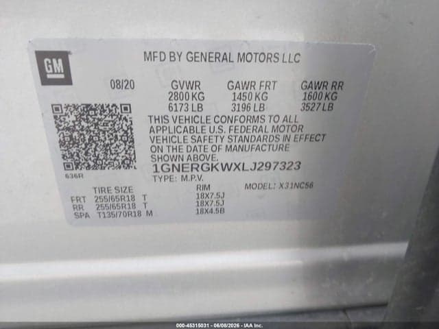 2020 CHEVROLET TRAVERSE FWD LT CLOTH 9