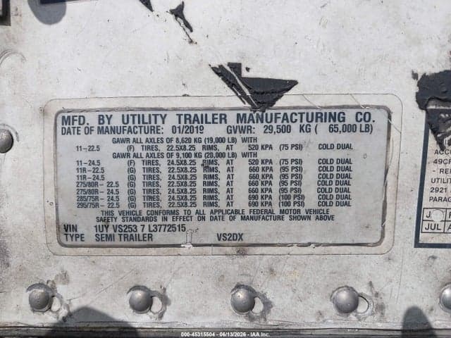 2020 UTILITY TRAILER MFG UNKNOWN 9