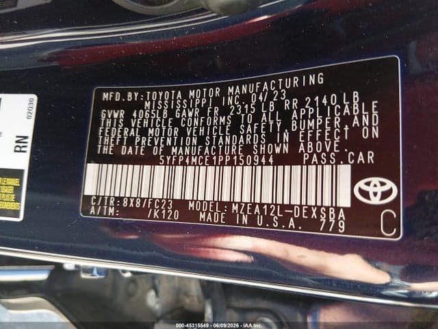 2023 TOYOTA COROLLA SE 9