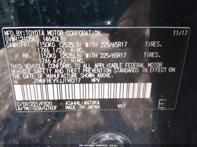 2018 TOYOTA RAV4 LE 9