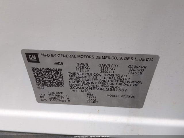 2020 CHEVROLET EQUINOX FWD LS 9