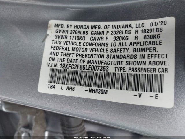 2020 HONDA CIVIC SPORT 9