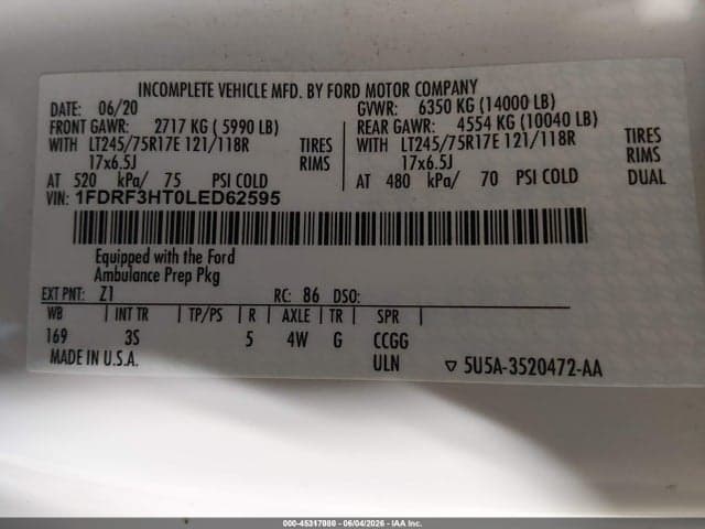 2020 FORD F-350 CHASSIS XLT 9