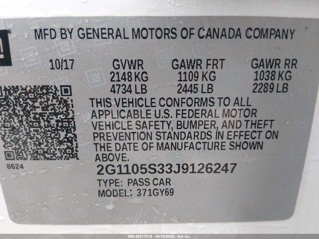 2018 CHEVROLET IMPALA 1LT 9