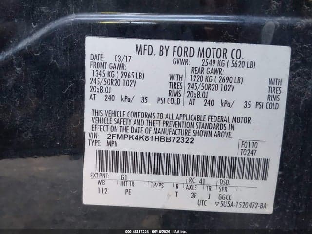 2017 FORD EDGE TITANIUM 9