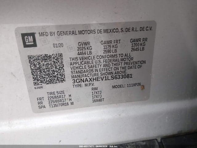 2020 CHEVROLET EQUINOX FWD LS 9