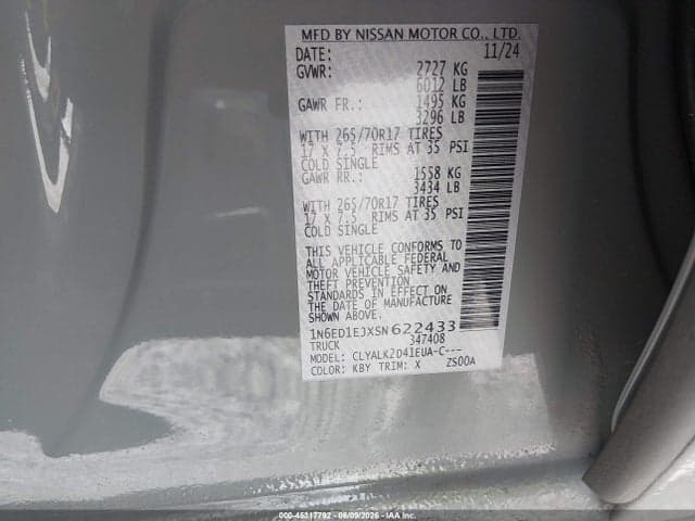 2025 NISSAN FRONTIER PRO-X 4X2 9