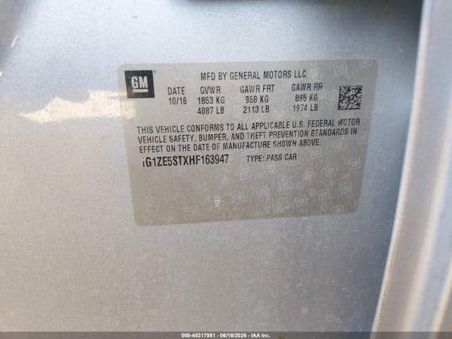 2017 CHEVROLET MALIBU 1LT 9