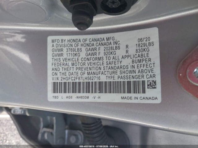 2020 HONDA CIVIC SPORT 9