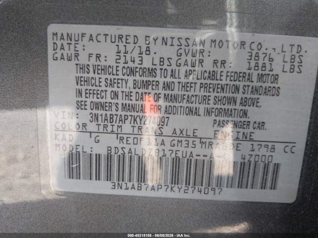 2019 NISSAN SENTRA SV 9