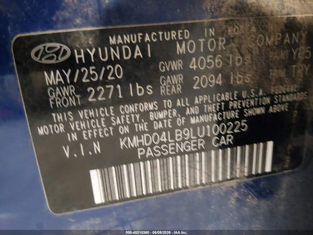 2020 HYUNDAI ELANTRA SPORT 9