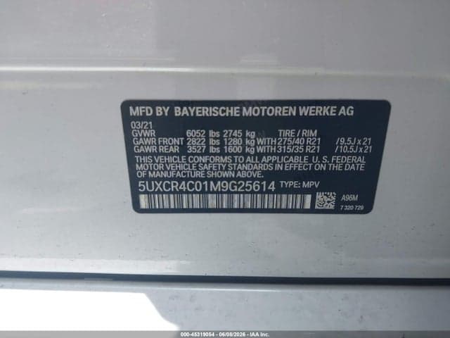 2021 BMW X5 SDRIVE40I 9