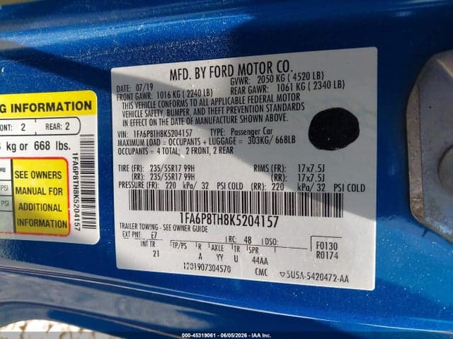2019 FORD MUSTANG ECOBOOST 9
