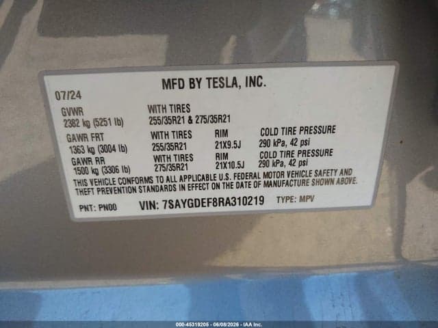 2024 TESLA MODEL Y PERFORMANCE DUAL MOTOR ALL-WHEEL DRIVE 9