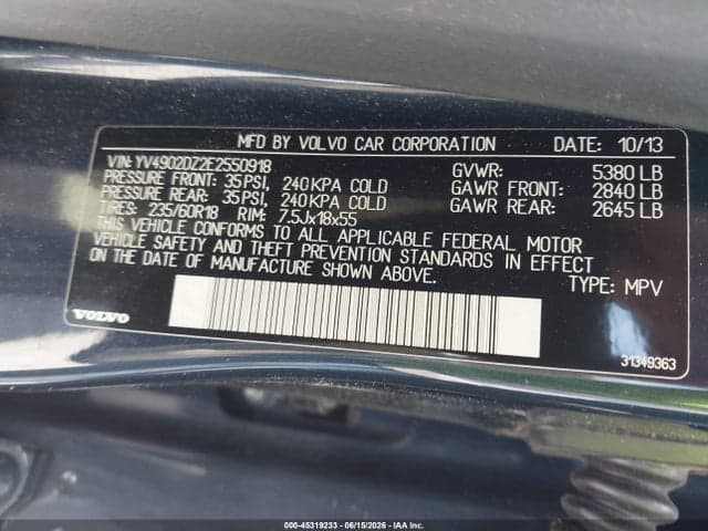 2014 VOLVO XC60 T6 9