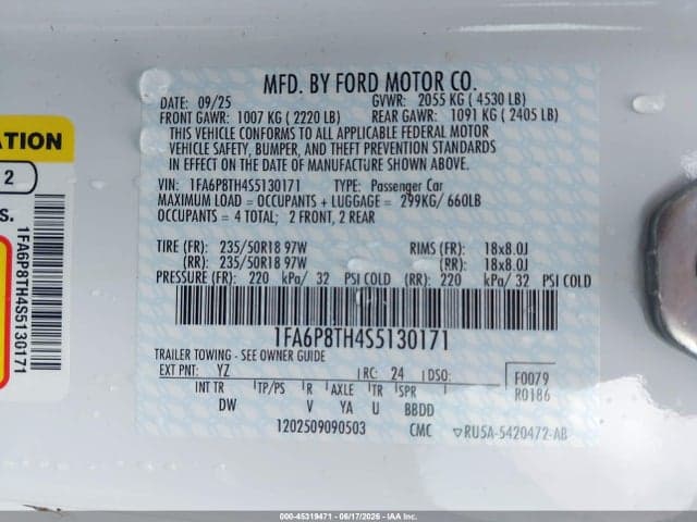 2025 FORD MUSTANG ECOBOOST FASTBACK 9