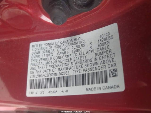 2021 HONDA CIVIC LX 9