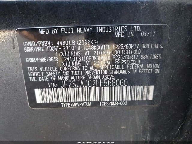 2017 SUBARU FORESTER 2.5I LIMITED 9