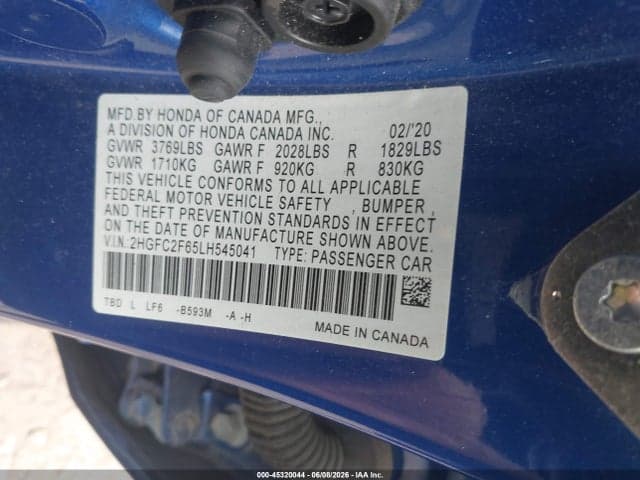 2020 HONDA CIVIC LX 9